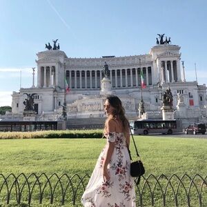 Floral White Off-Shoulder Maxi Dress